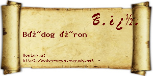 Bódog Áron névjegykártya