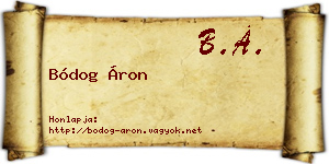 Bódog Áron névjegykártya
